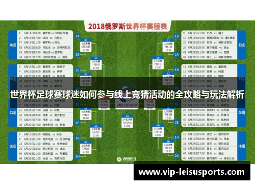 世界杯足球赛球迷如何参与线上竞猜活动的全攻略与玩法解析